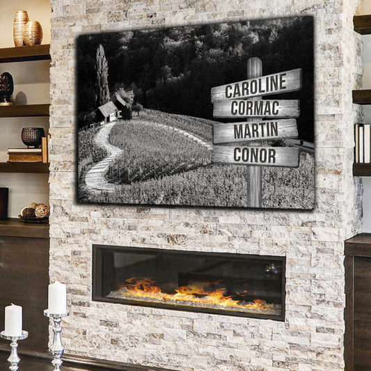 Personalized Names "Heart-Shaped Lane" Premium Canvas