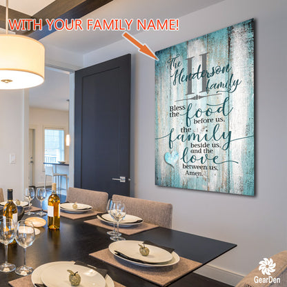 Personalized "Food, Family, Love" Premium Canvas