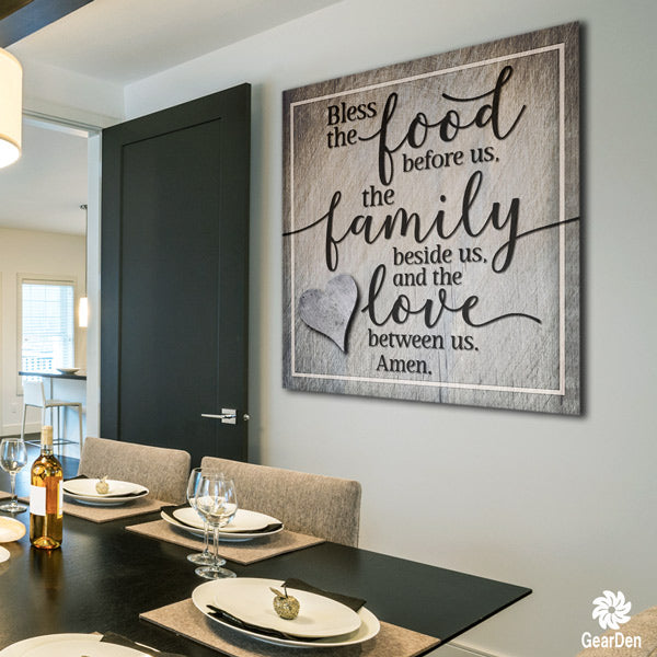 &quot;Food, Family, Love&quot; Premium Canvas