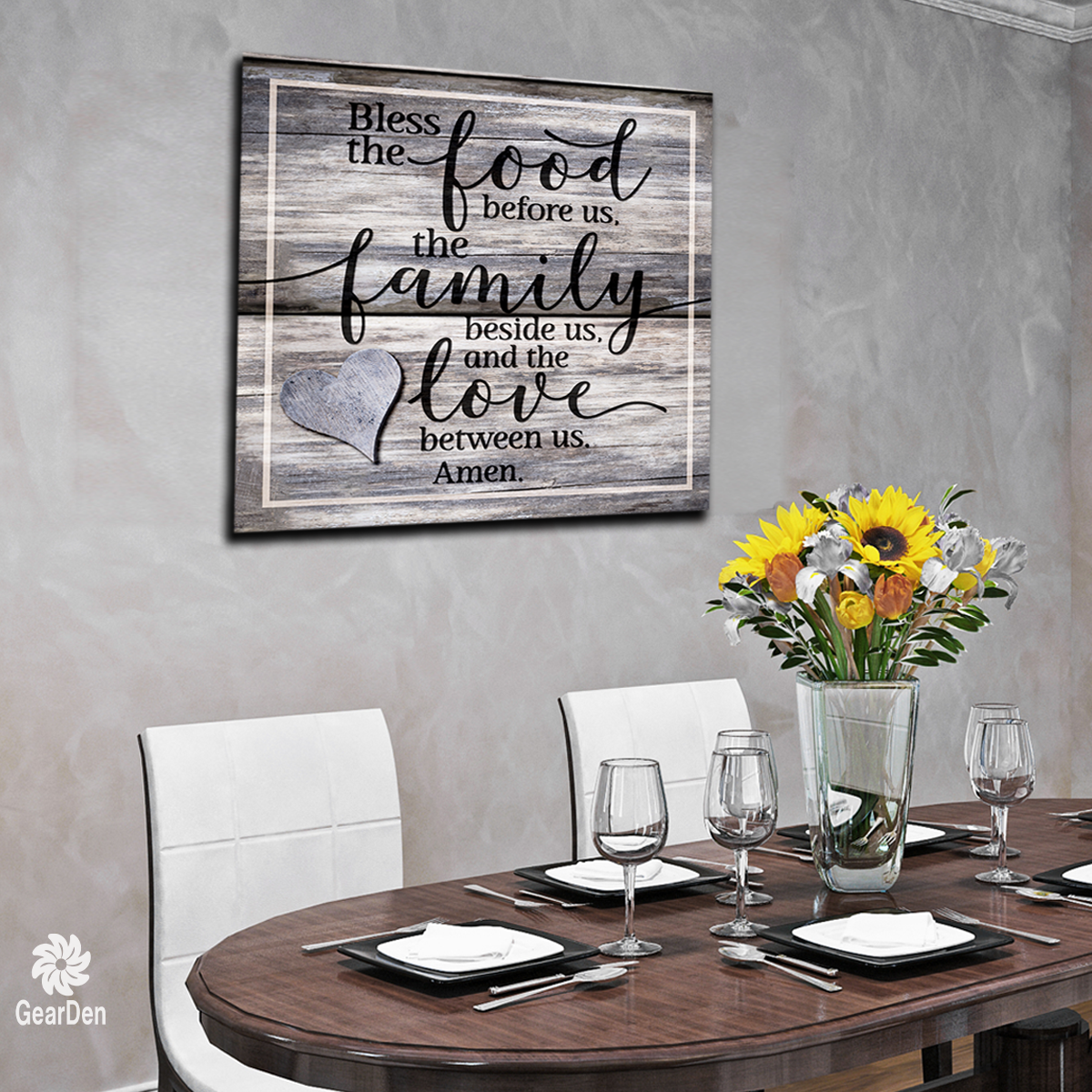 "Food, Family, Love" Premium Canvas