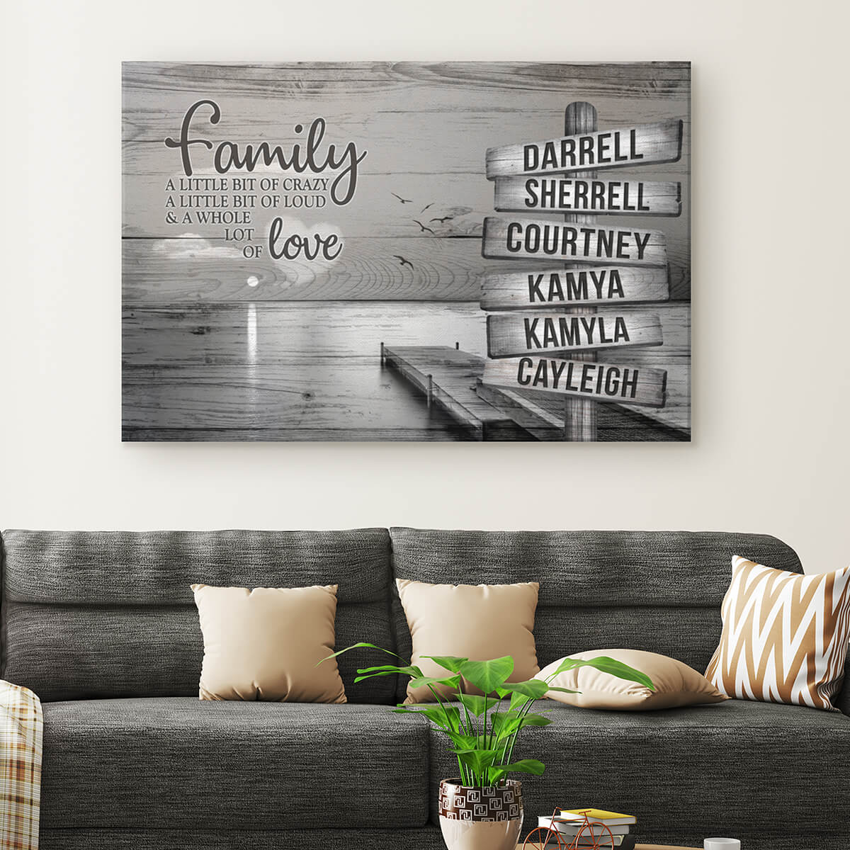 Personalized Ocean Scene "Family...Love" Premium Canvas