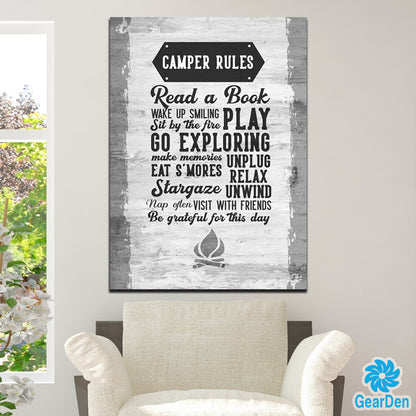 "Camper Rules" Premium Canvas sign