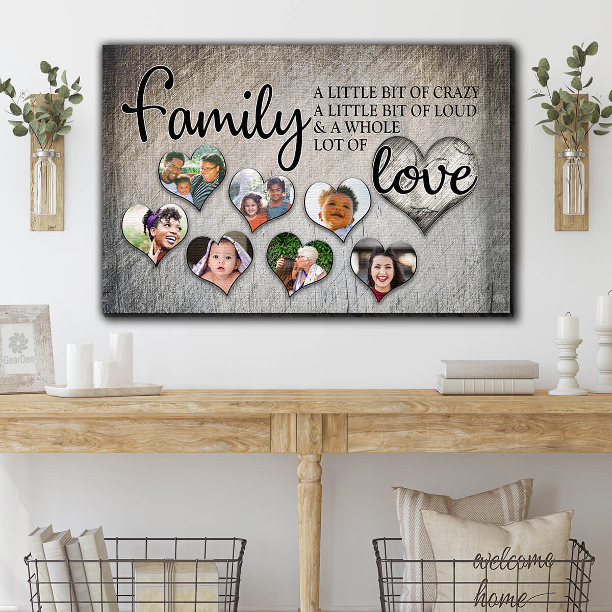 Personalized "Family - Crazy...Love" With Photos Premium Canvas