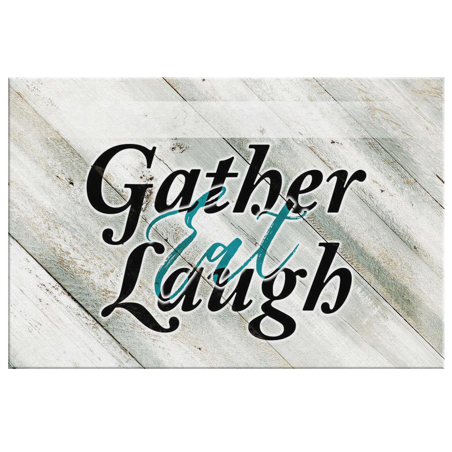 Personalized "Gather, Eat, Laugh" Premium Canvas