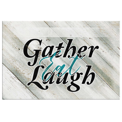 Personalized "Gather, Eat, Laugh" Premium Canvas