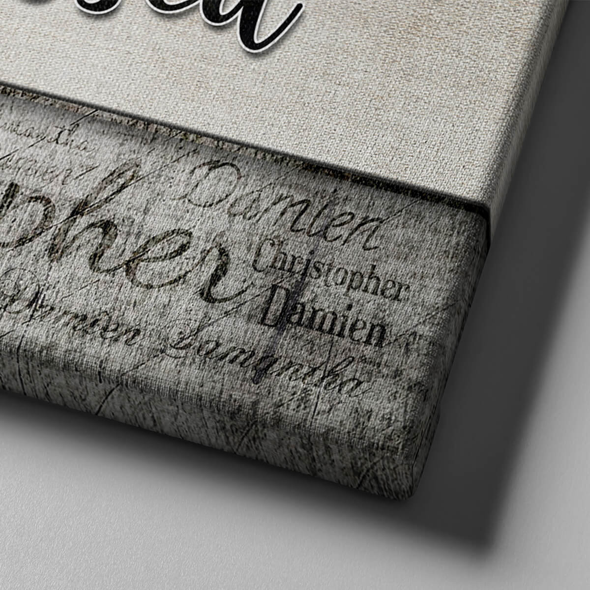 Personalized "Family - Thankful, Grateful, Blessed" Names On Background Premium Canvas