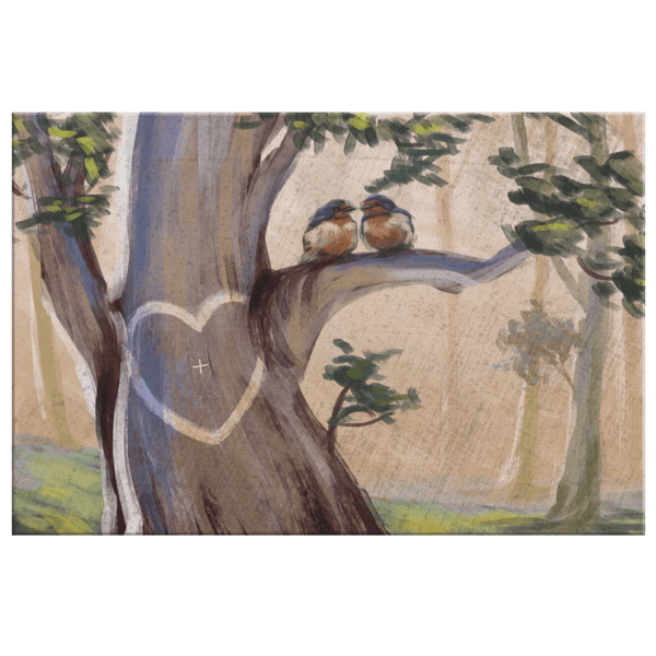 Personalized "Heart - Names On A Tree" Premium Canvas