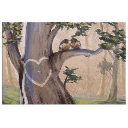 Personalized "Heart - Names On A Tree" Premium Canvas
