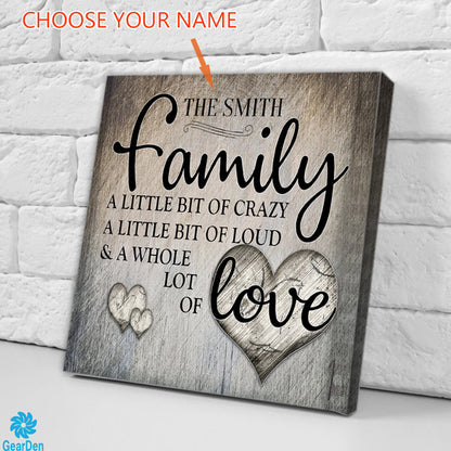 Personalized "Family.. Love" Premium Canvas