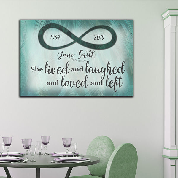 Personalized "Lived And Laughed, Loved and Left" Memorial Canvas Art