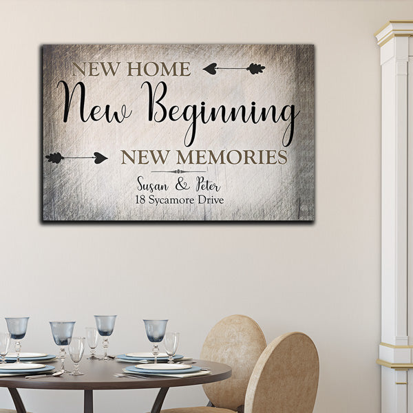 Personalized "New Home, New Beginning" Premium Canvas