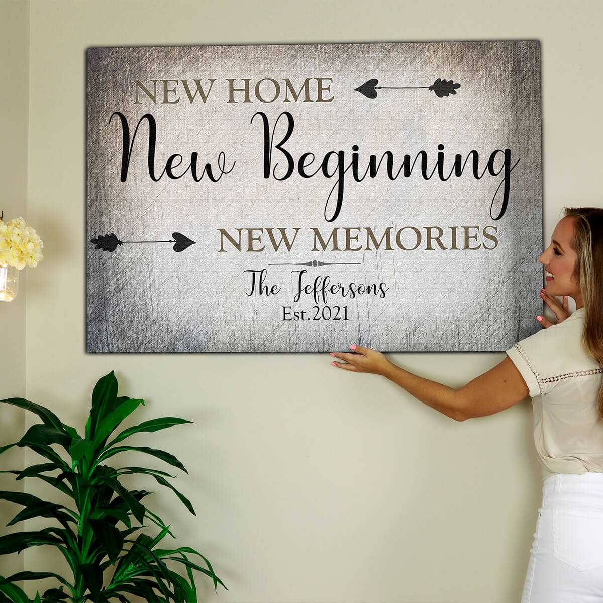 Personalized "New Home, New Beginning" Premium Canvas