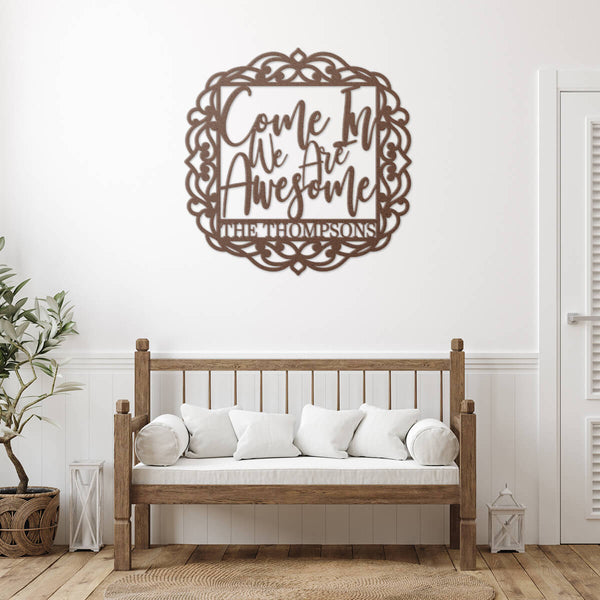 custom metal art with family name - come in, we are awesome - GearDen