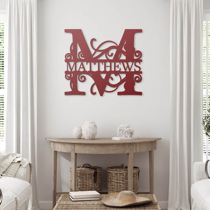 Personalized Name Monogram Custom Metal Sign
