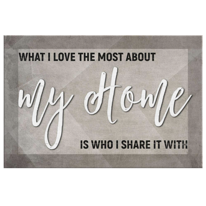 "What I Love Most About My Home" Premium Canvas