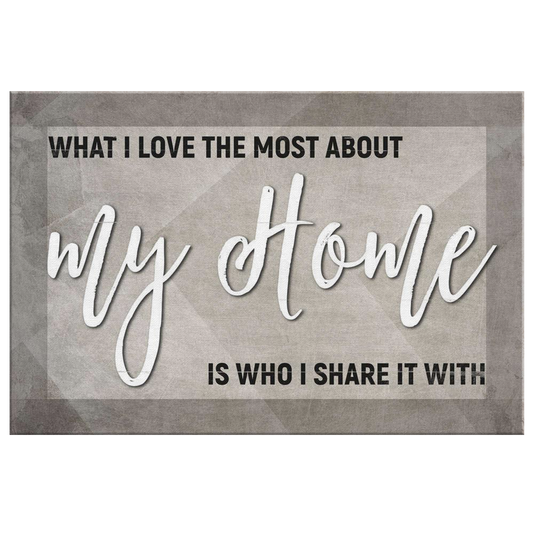 "What I Love Most About My Home" Premium Canvas