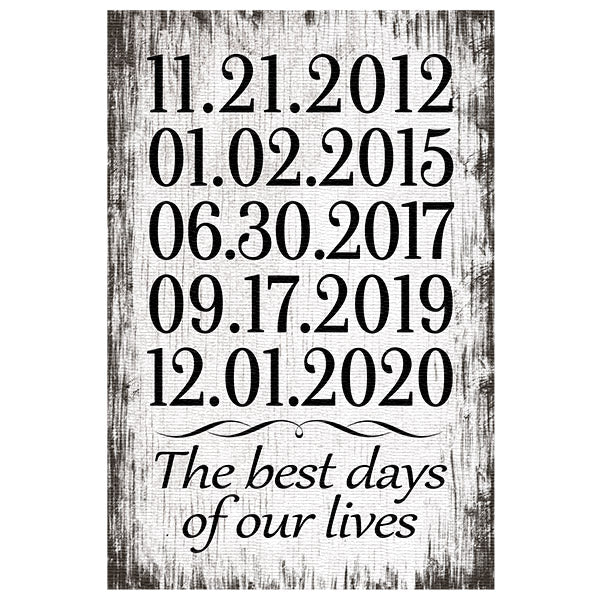 Personalized "The Best Days Of Our Lives" Premium Canvas