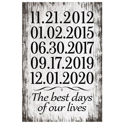 Personalized "The Best Days Of Our Lives" Premium Canvas
