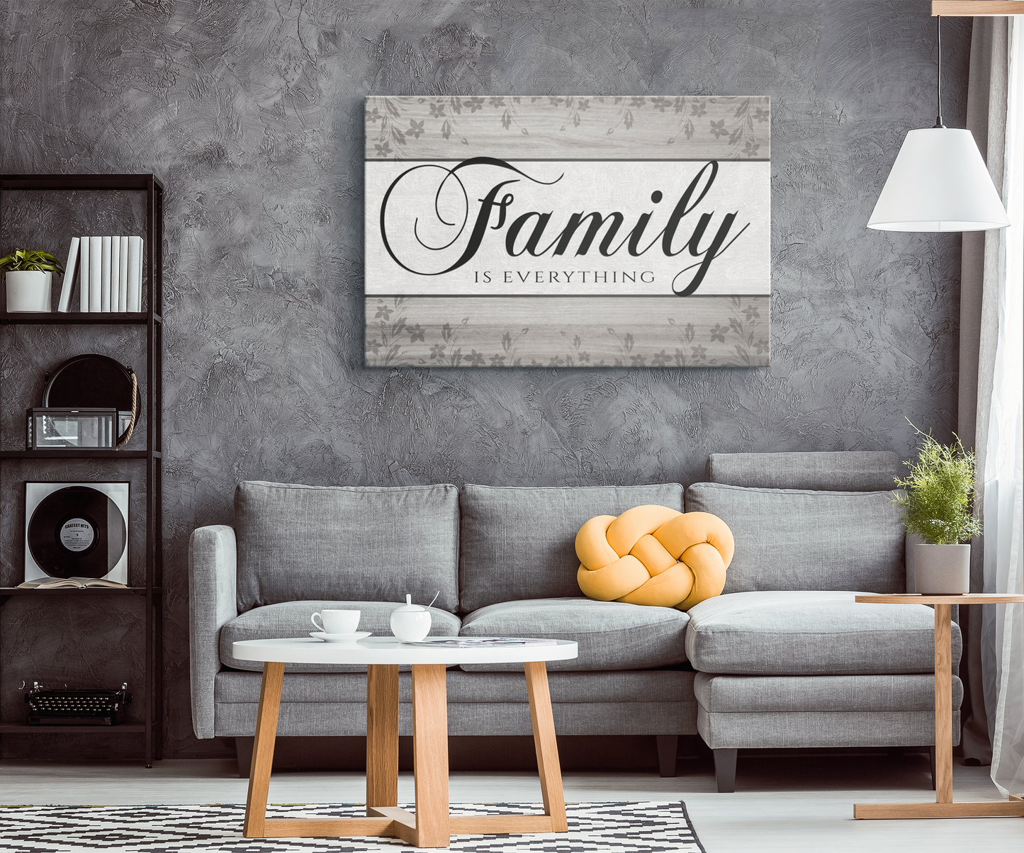 "Family Is Everything" Premium Gray Canvas