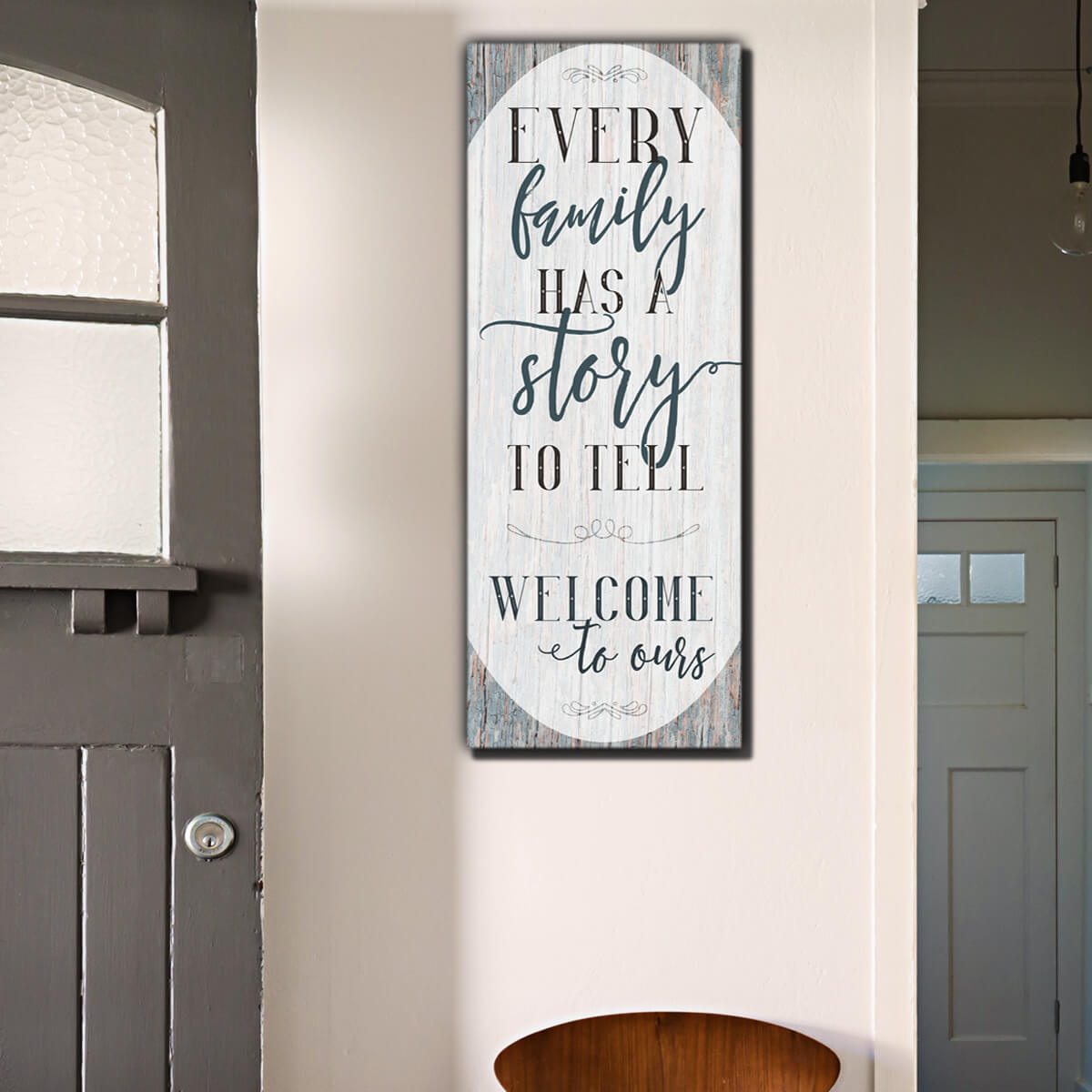 "Every Family Has A Story To Tell" Premium Panoramic Canvas