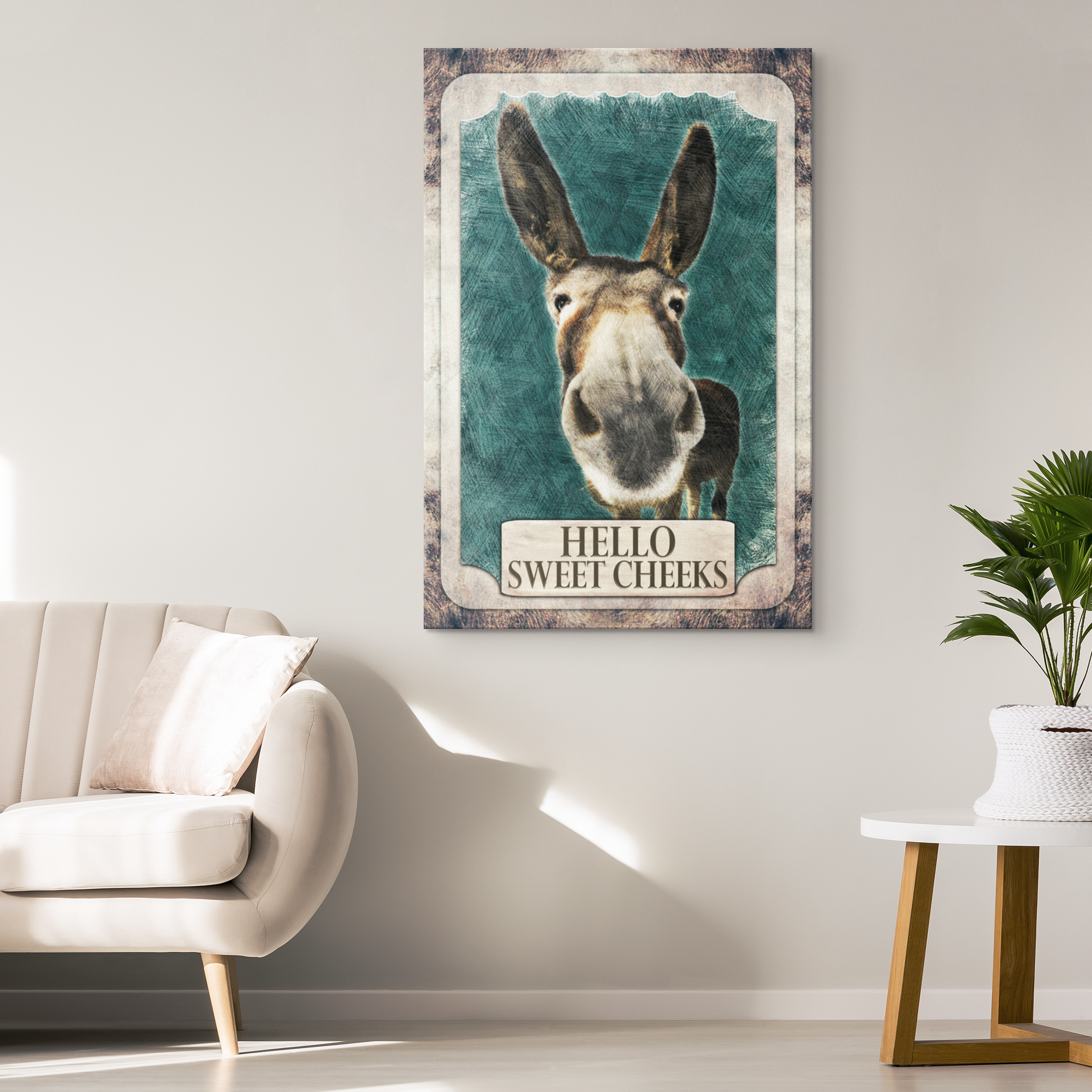 Donkey Hello Sweet Cheeks Donkey Funny Best Gifts Ever Satin Portrait No  Frame Frame For Canvas 16X20 Poster 24X36 All Size High Quality - Family  Loves: US Mili…