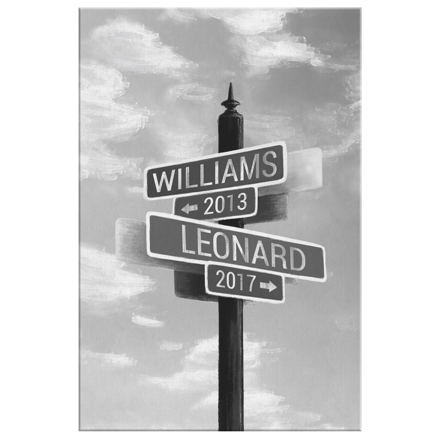 Personalized Intersection Street Sign Premium Canvas