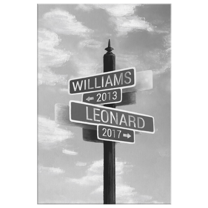 Personalized Intersection Street Sign Premium Canvas