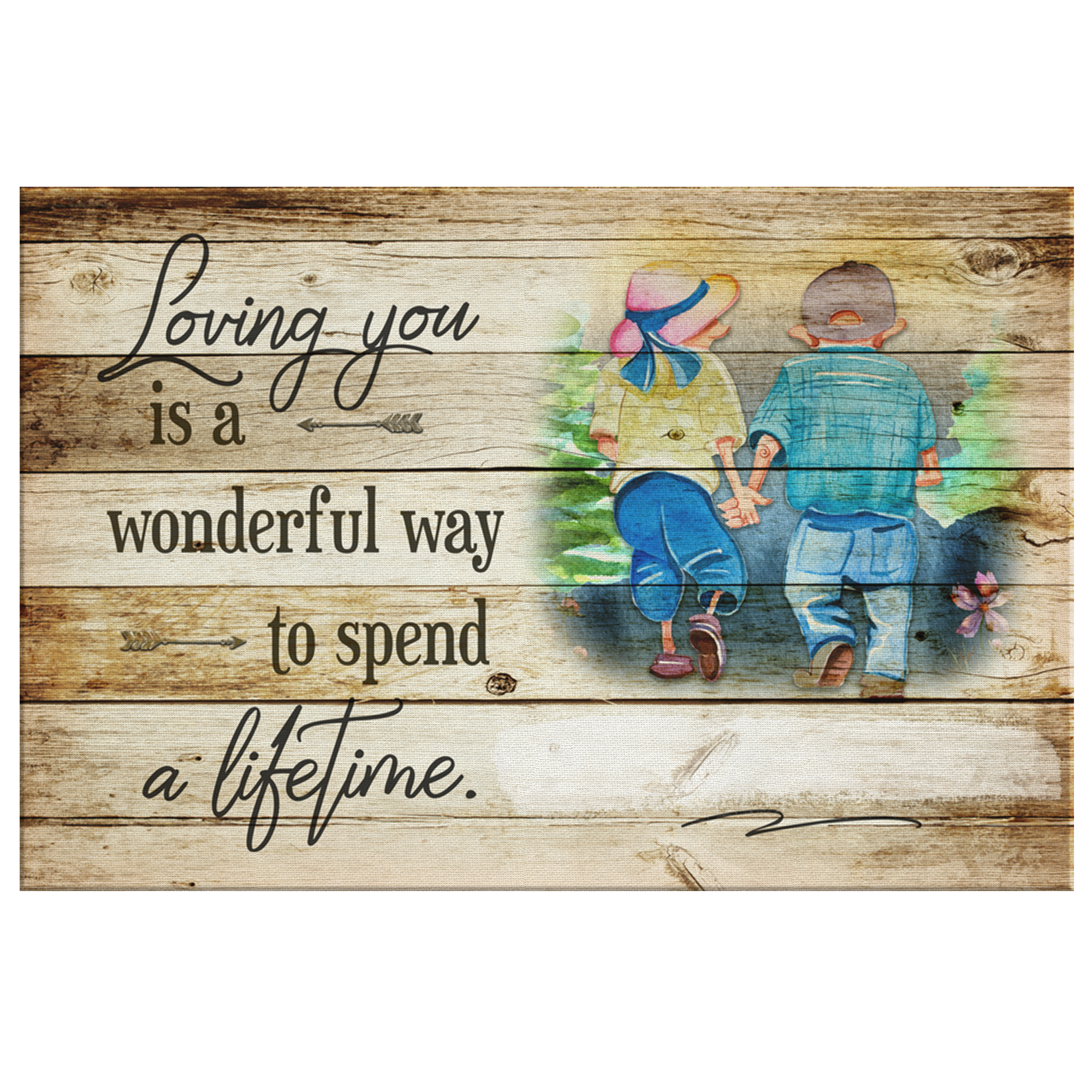 Personalized "Loving You-A Wonderful Way To Spend  A Lifetime" Premium Canvas Wall Art