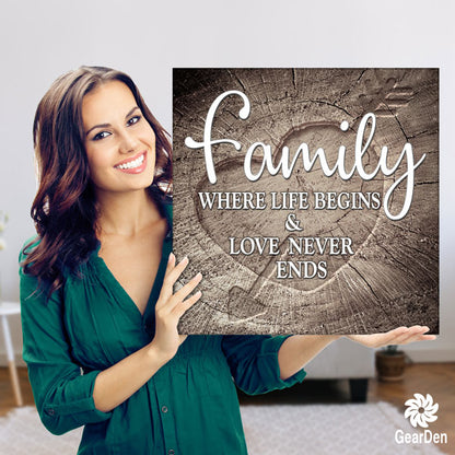 "Family - Where Life Begins.." Premium Canvas