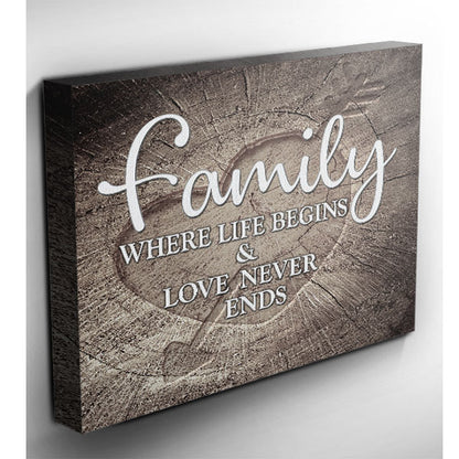 "Family - Where Life Begins.." Premium Canvas