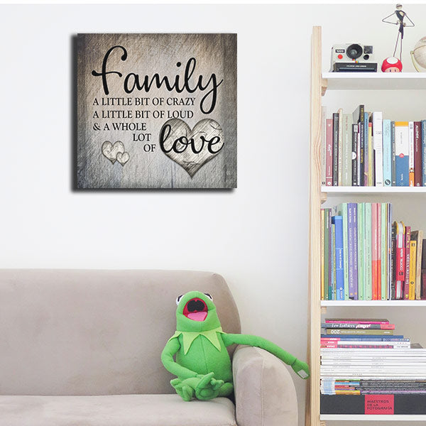 "Family.. crazy Love" Premium Square Canvas