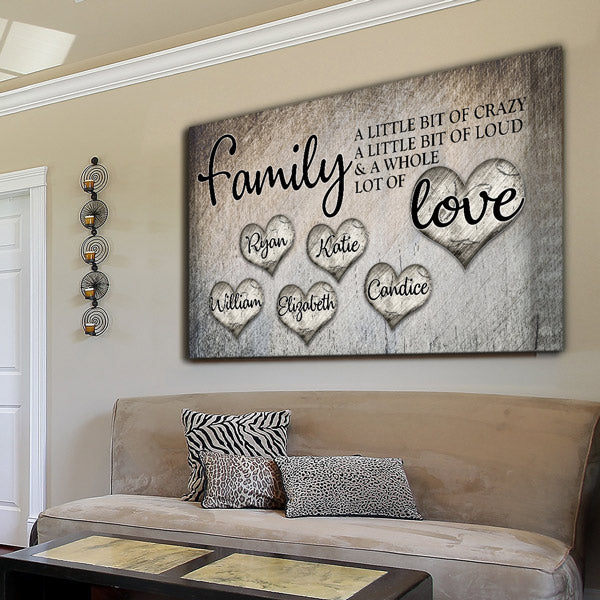 Personalized "Family... Love" Premium Canvas