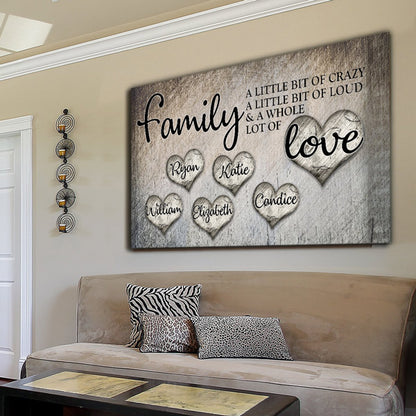 Personalized "Family... Love" Premium Canvas