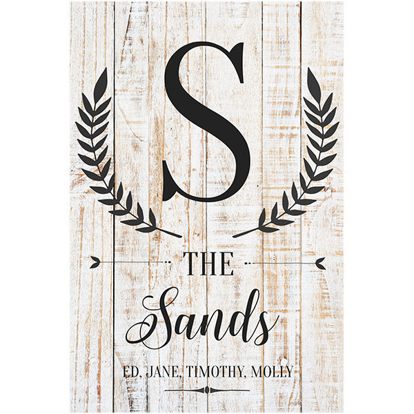 Personalized Family Initial and Name Premium Canvas