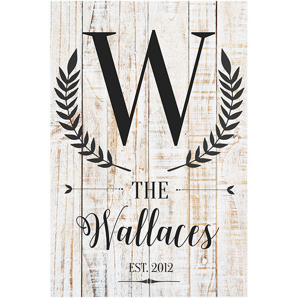 Personalized Family Initial and Name Premium Canvas