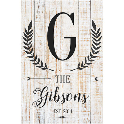 Personalized Family Initial and Name Premium Canvas