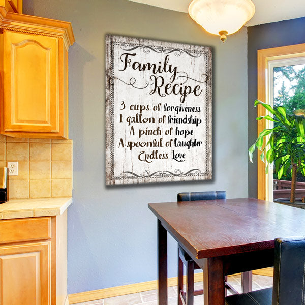 "Family Rules - Endless Love" Premium Canvas Wall Art