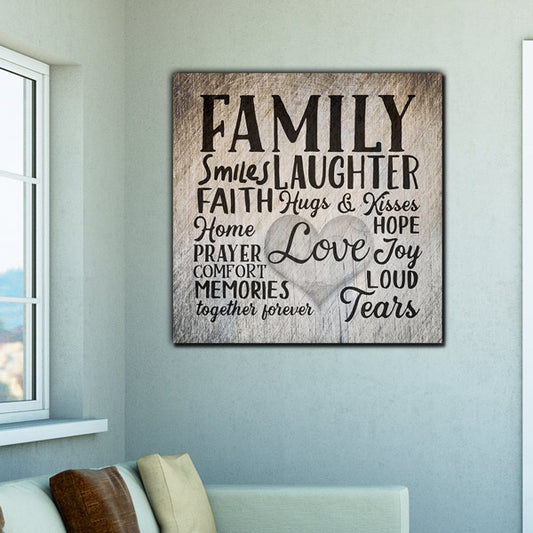 "Family - Smile Laughter Love..." Premium Canvas