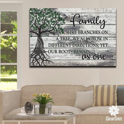 "Family Tree - Roots As One" Premium Canvas wall sign