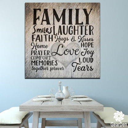 "Family - Smile Laughter Love..." Premium Canvas