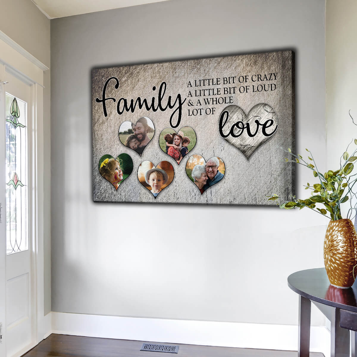 Personalized "Family - Crazy...Love" With Photos Premium Canvas