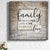 Personalized "Family...Love" With Names On Background Premium Canvas Wall Art