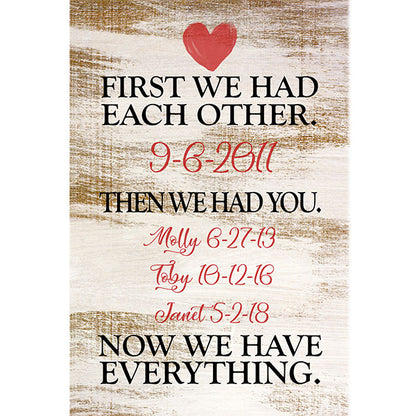 Personalized "Now We Have Everything" Premium Canvas