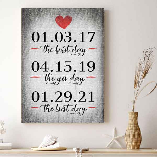 Personalized "The First, Yes, Best Day" Premium Canvas
