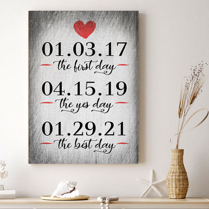 Personalized "The First, Yes, Best Day" Premium Canvas