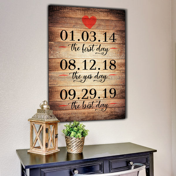 Personalized "The First, Yes, Best Day" Premium Canvas