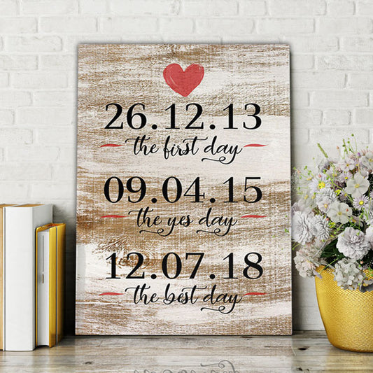 Personalized "The First, Yes, Best Day" Premium Canvas