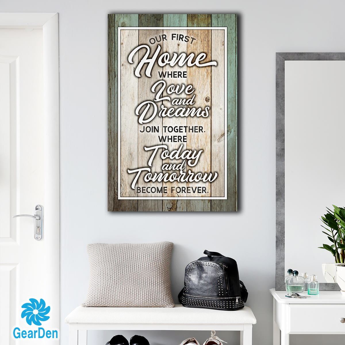"OUR FIRST HOME" PREMIUM CANVAS wall art sign gift