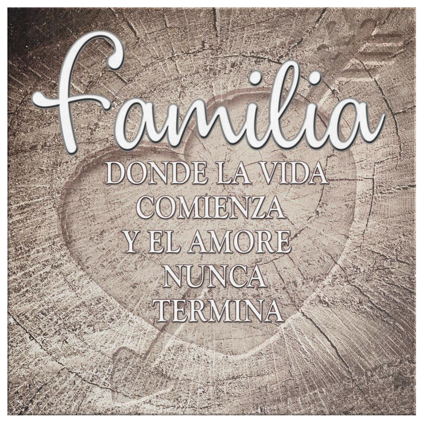 "Familia - Donde La Vida Comienza" Premium Canvas