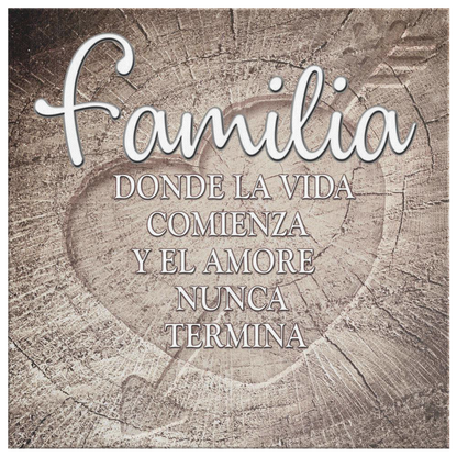 "Familia - Donde La Vida Comienza" Premium Canvas